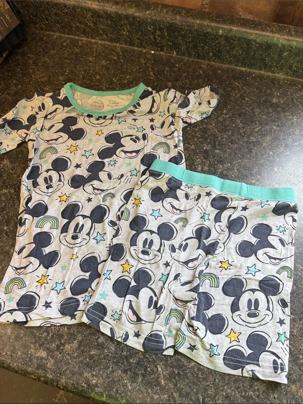 Disney Mickey Mouse little Sleepies  Gray & Teal Sleep Set
